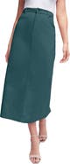 Jessica London Classic Cotton Denim Midi Skirt