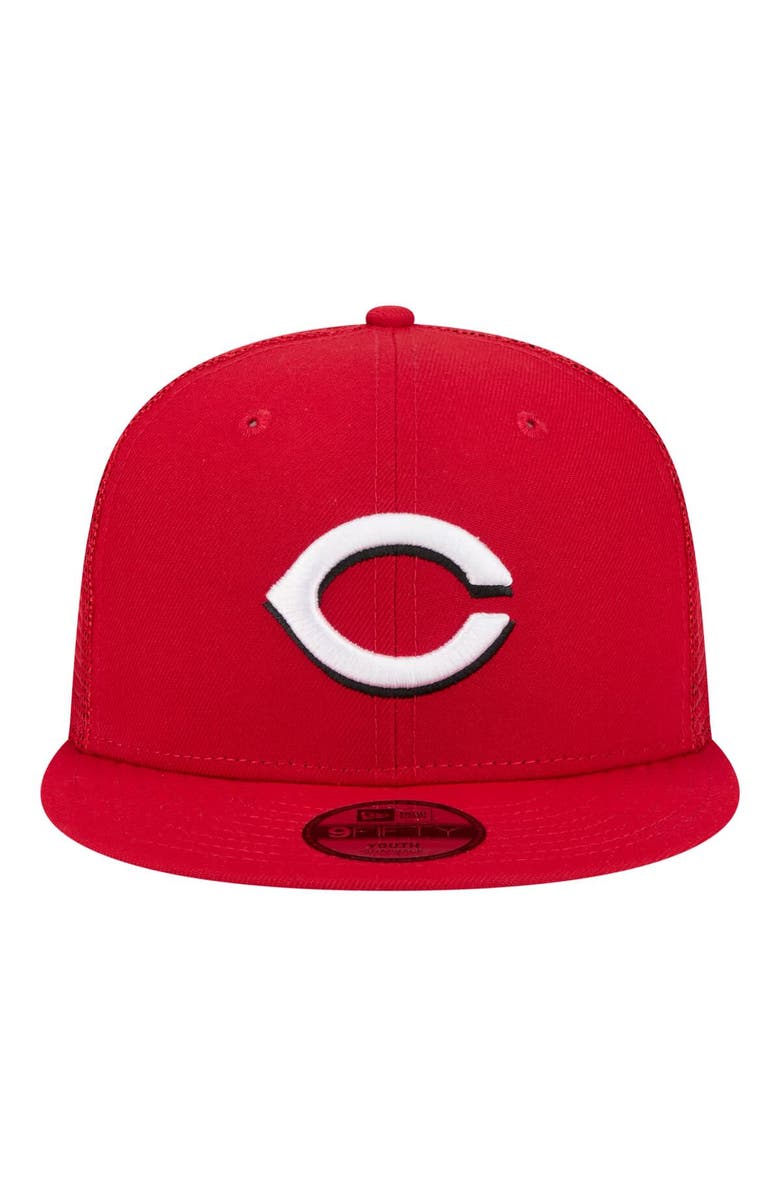 New Era Youth New Era Red Cincinnati Reds 9FIFTY Trucker Snapback Hat, Alternate, color, Red
