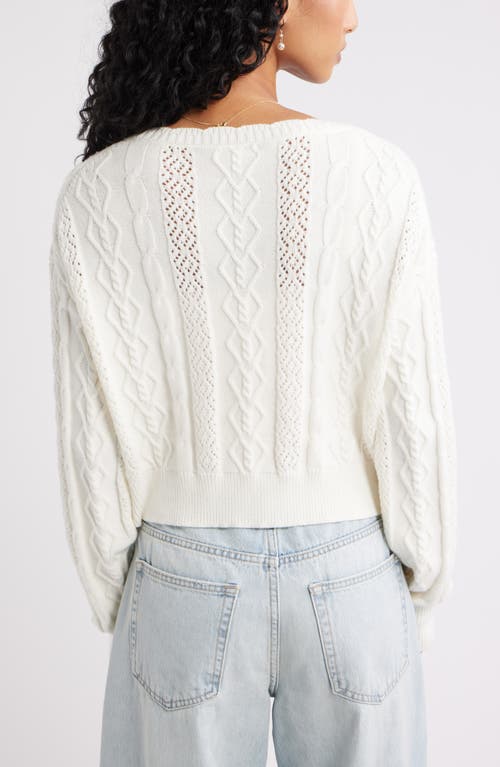 Bp. Mixed Stitch Cardigan In White
