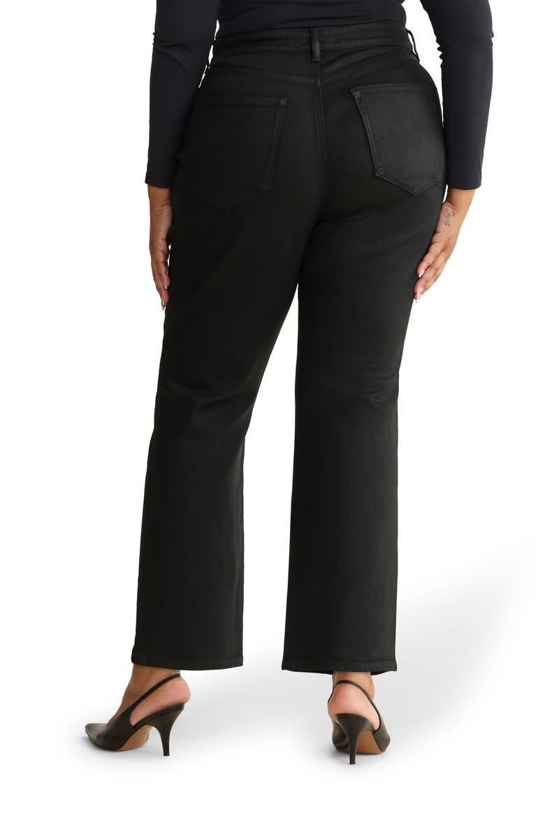 ASE High Waist Straight Leg Jeans, Alternate, color, COATED NOIR