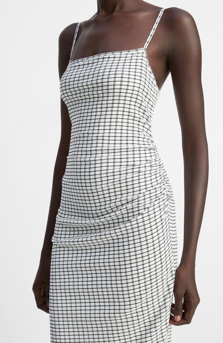 Vince Ruched Tank Dress, Alternate, color, White/ Black Combo