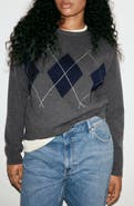 MANGO Argyle Crewneck Sweater