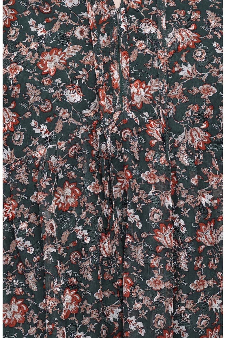 Jinny Floral Print Dress, Alternate, color, DARK GREEN/ MULTI
