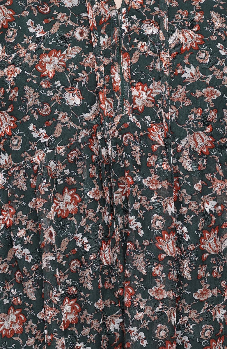 Petal & Pup Jinny Floral Print Dress, Alternate, color, Dark Green/ Multi