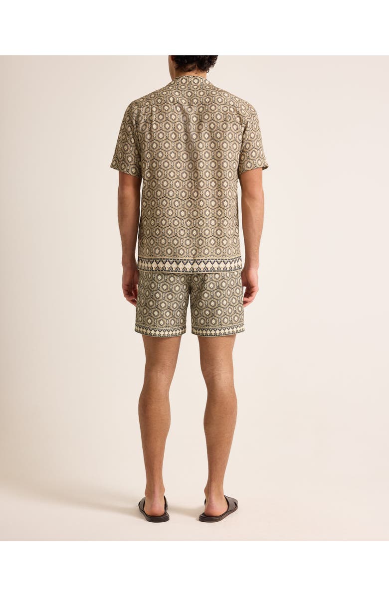 Orlebar Brown Maitan Relaxed Fit Passetto Print Shirt, Alternate, color, Bayleaf Green