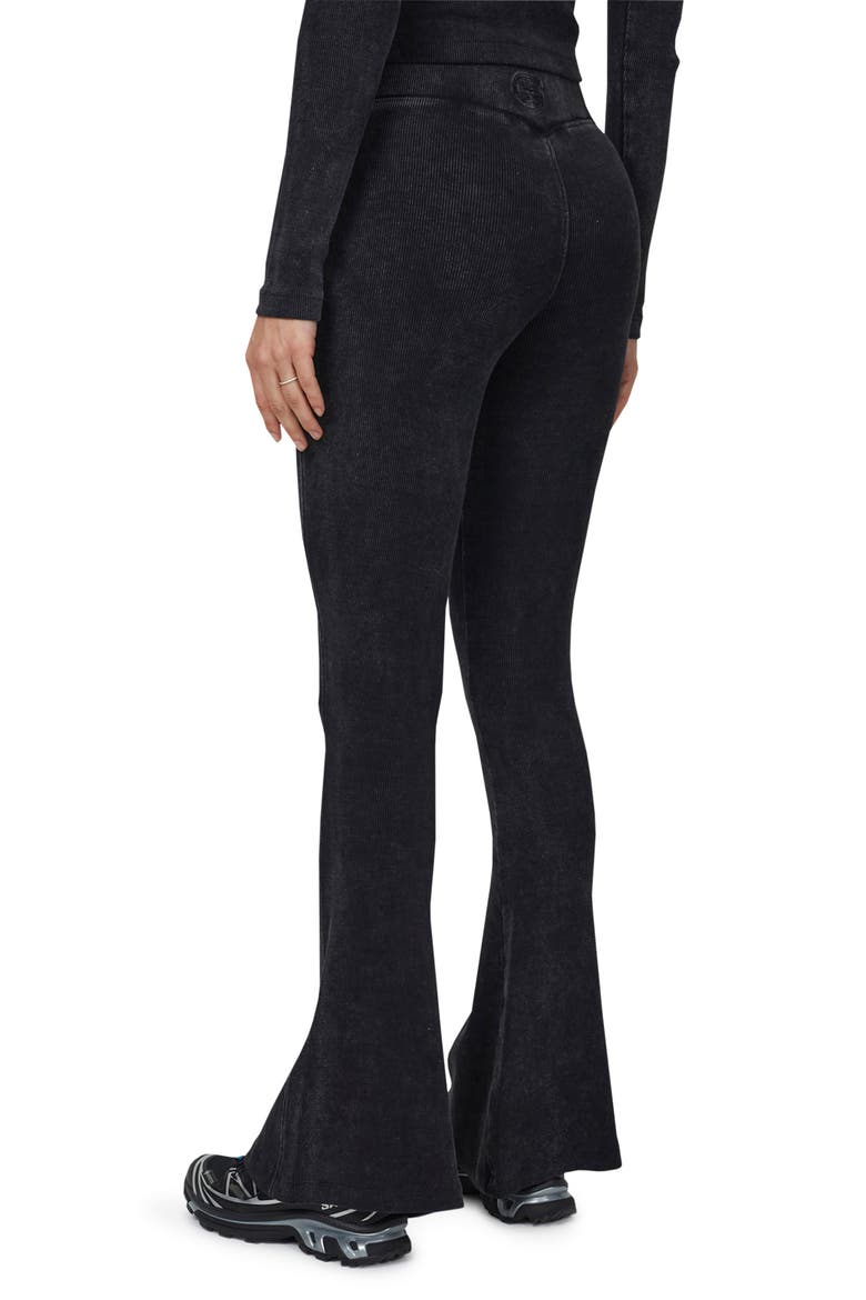 Ribbed Vintage Flared Leggings, Alternate, color, Black