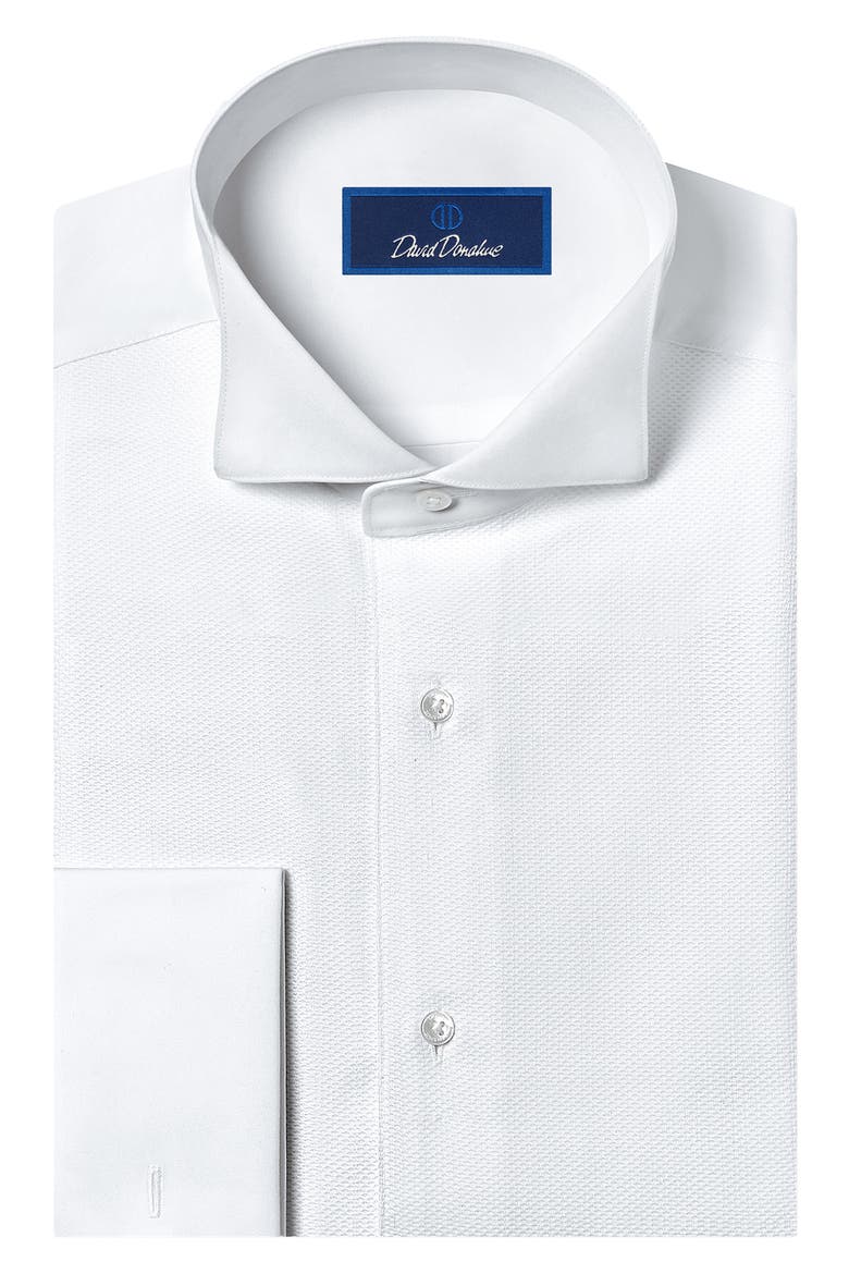 Regular Fit French Cuff Tuxedo Shirt, Main, color, WHITE