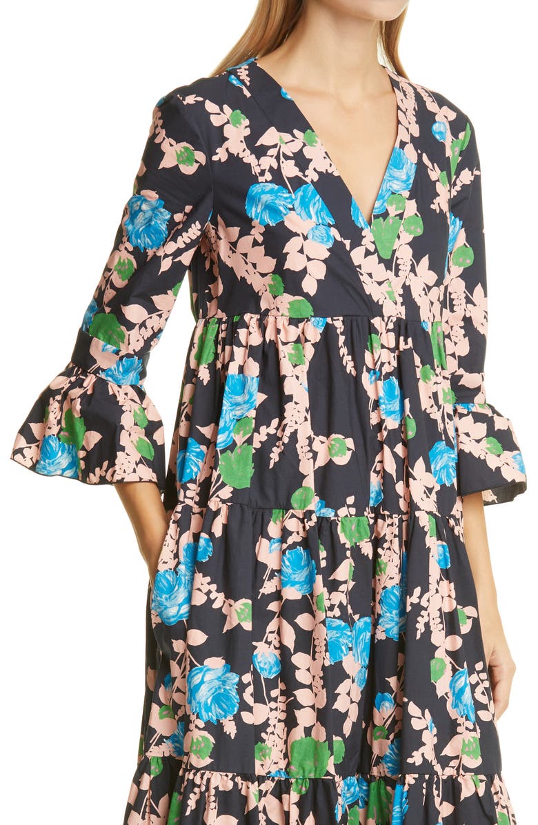 La DoubleJ Floral Tiered Ruffle Cotton Dress, Alternate, color, 