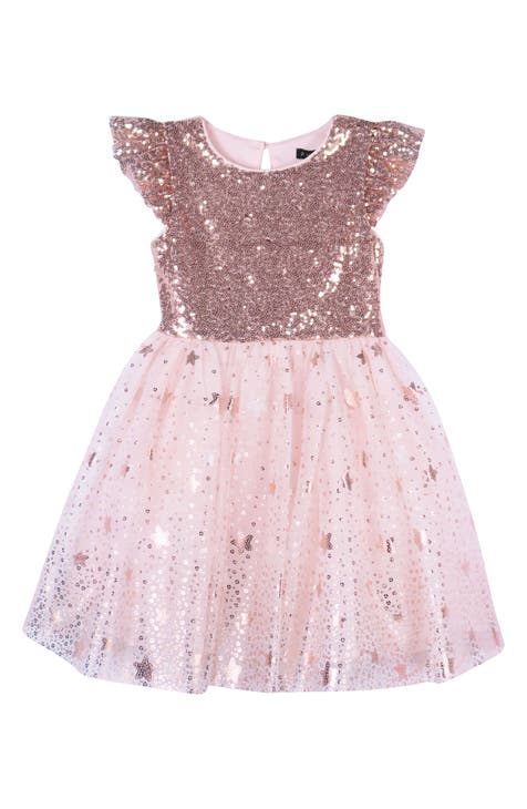 Kids' Foil Print Skirt Sequin Dress (Toddler & Little Kid)