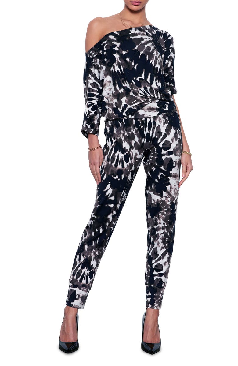 Tart Piper One-Shoulder Jumpsuit, Main, color, Swirl Tie Dye