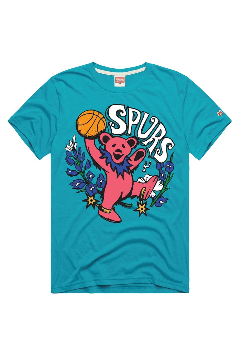 Unisex Homage Teal San Antonio Spurs x The Grateful Dead Bear Tri-Blend T-Shirt, Main, color, Teal