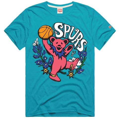 Unisex Homage Teal San Antonio Spurs x The Grateful Dead Bear Tri-Blend T-Shirt