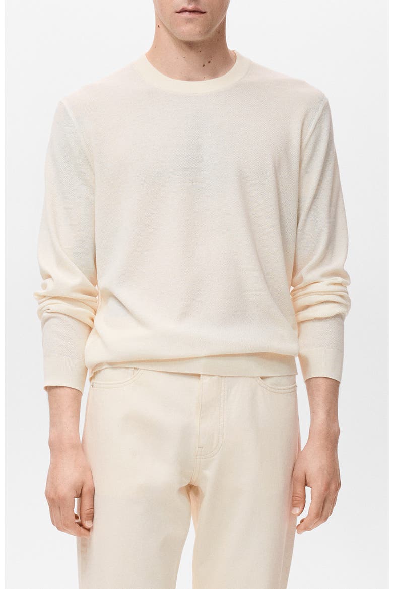 Finely Knit Crewneck Sweater, Main, color, IVORY WHITE