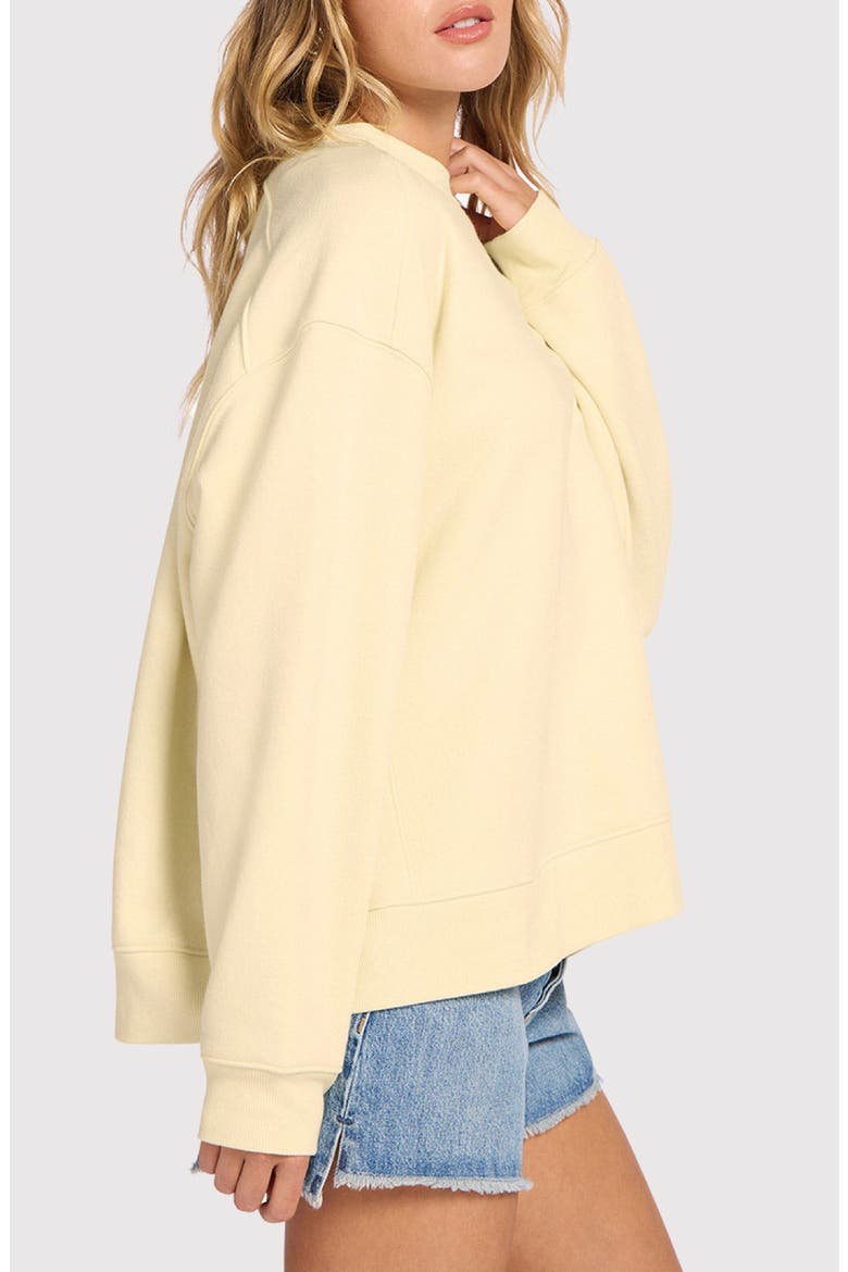 Fleece Sweatshirt, Alternate, color, BUTTERCUP