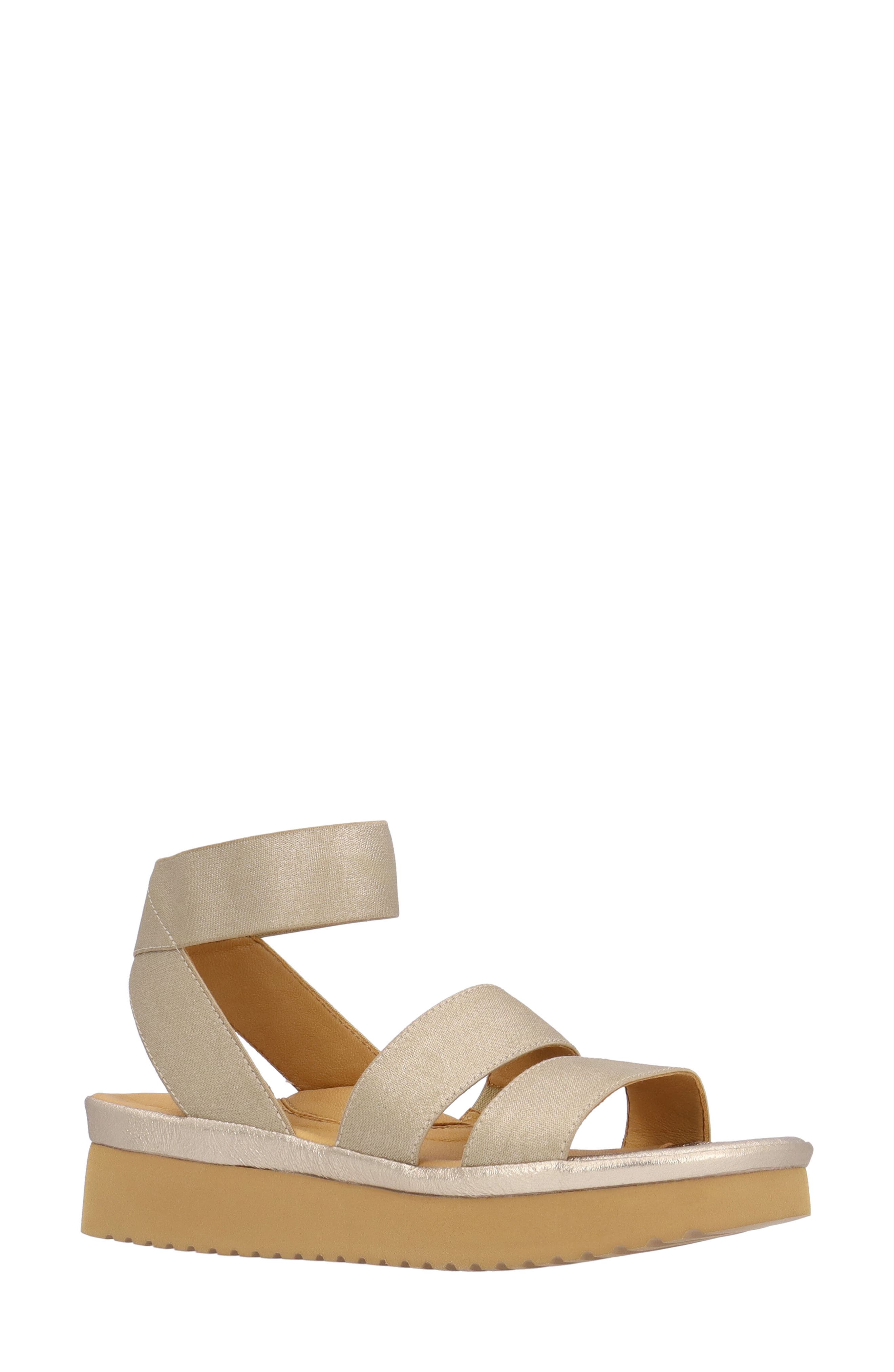 L'Amour des Pieds Avaleena Ankle Strap Sandal, Main, color, Gold