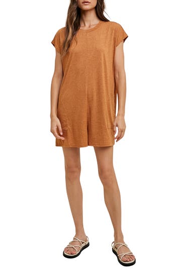 Wishlist Short Sleeve Melange Knit Romper