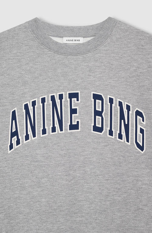 Anine Bing Grey Crew Neck Sweatshirt With Bold Lettering In Gray