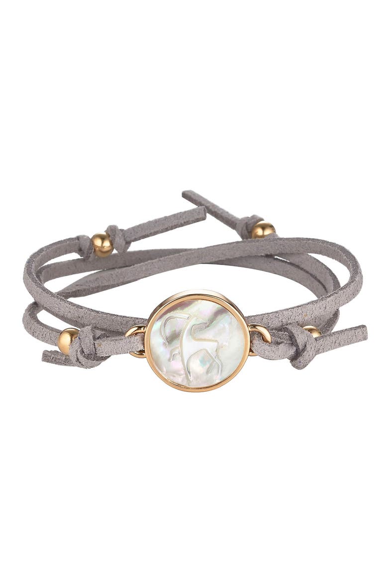 Zodiac Suede Wrap Bracelet, Main, color, CAPRICORN/ GREY