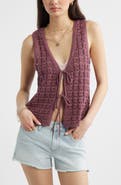 BP. Tie Front Cotton Sweater Vest