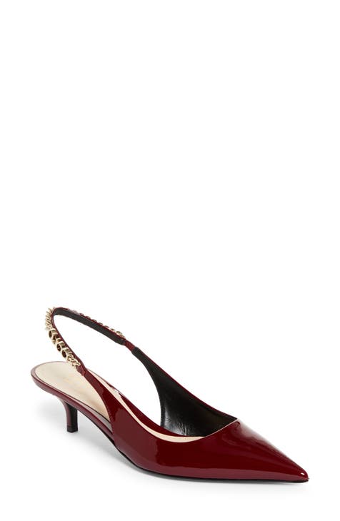 Burgundy slingback shops shoes