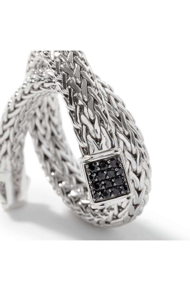John Hardy ICON BRACELET STERLING SILVER PAVÉ 7.5MM, Alternate, color, Silver/Black Diamonds