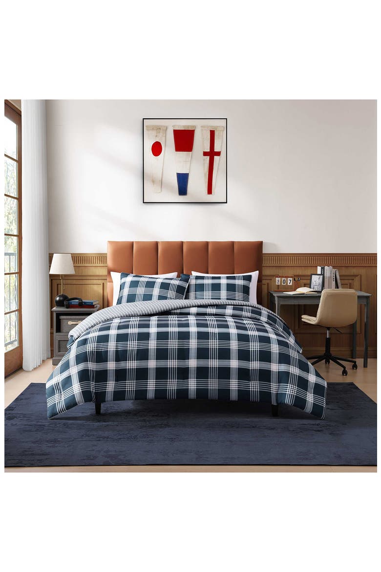 Huntington Plaid Comforter & Shams Set, Alternate, color, NAVY BLUE