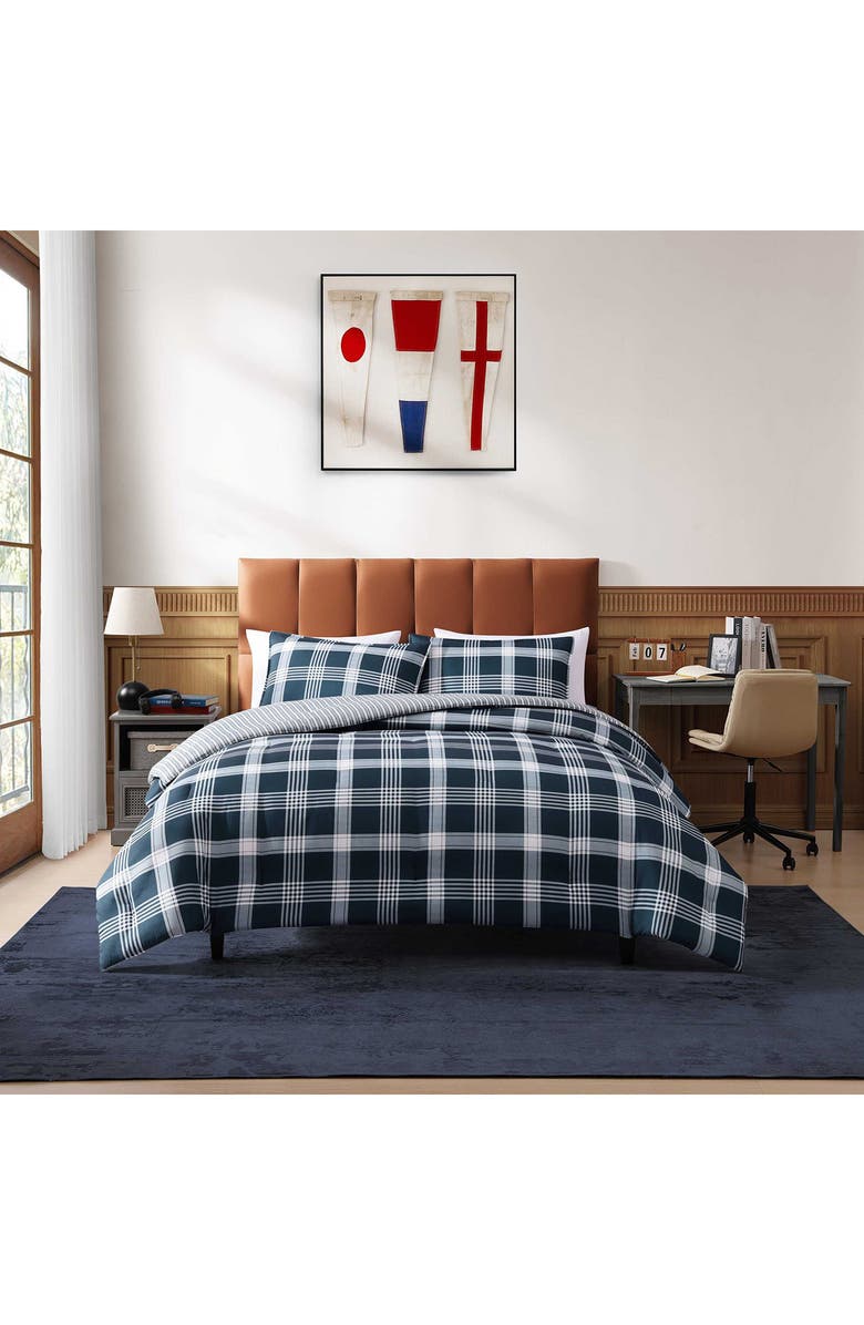 Tommy Hilfiger Huntington Plaid Comforter & Shams Set, Alternate, color, Navy Blue