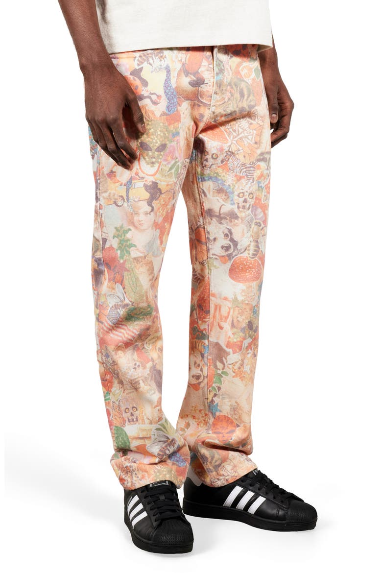 Stickers Straight Leg Jeans, Alternate, color, MULTI