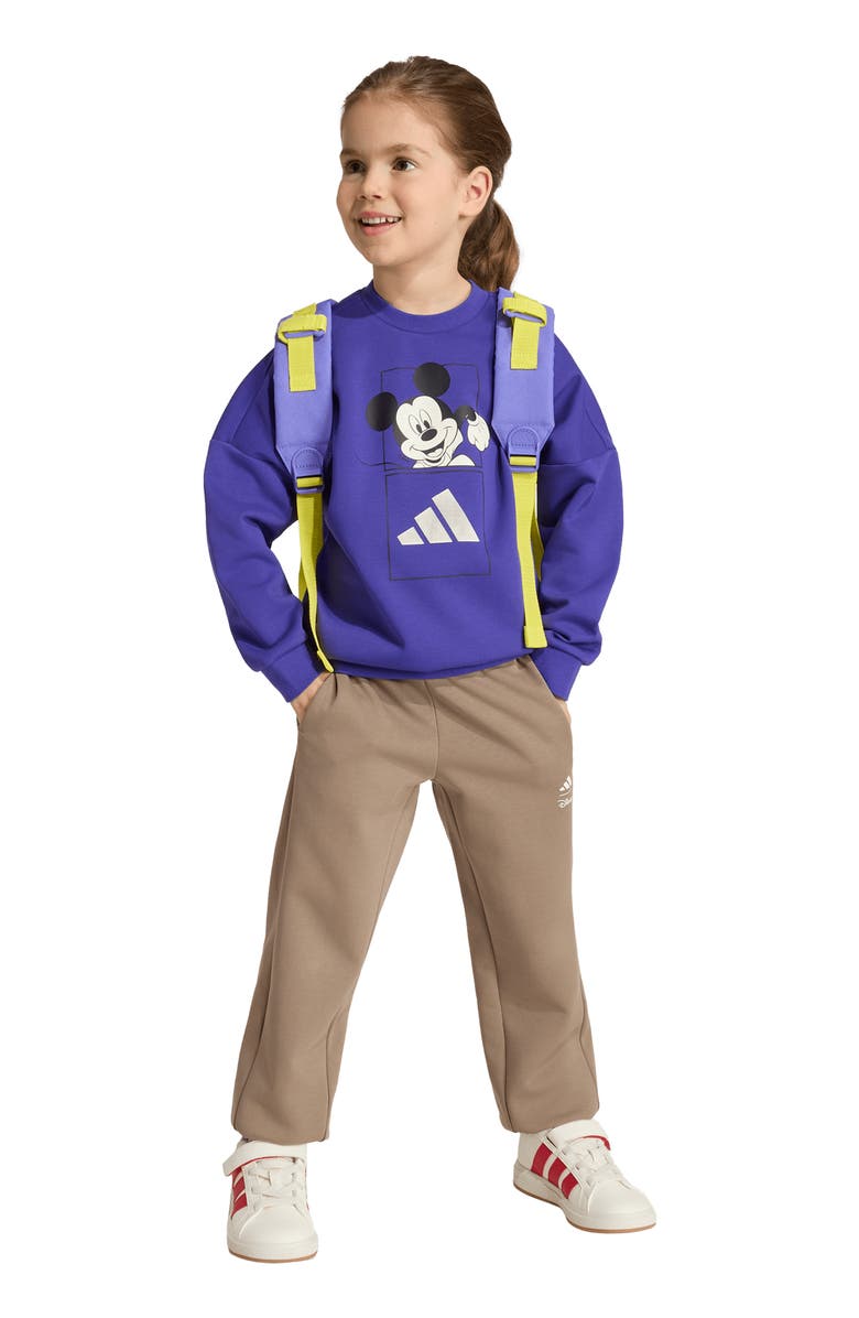 adidas Originals x Disney Kids' Mickey Mouse Sweatshirt & Joggers Set, Alternate, color, Pure Purple/ Off White