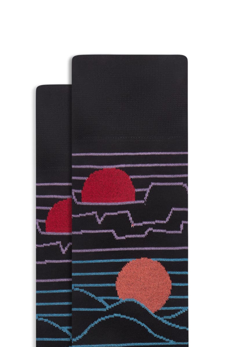 Bugatchi Sunset Mercerized Cotton Blend Dress Socks, Alternate, color,