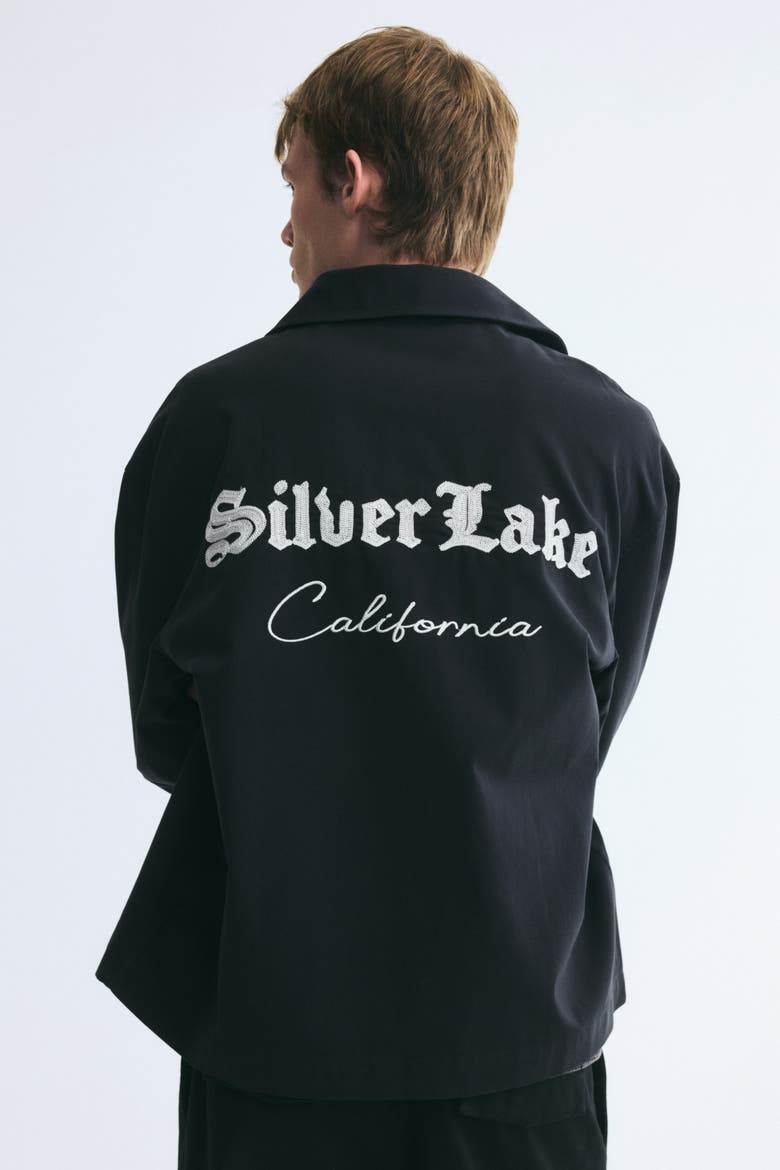 Twill Overshirt, Alternate, color, Black/Service Garments