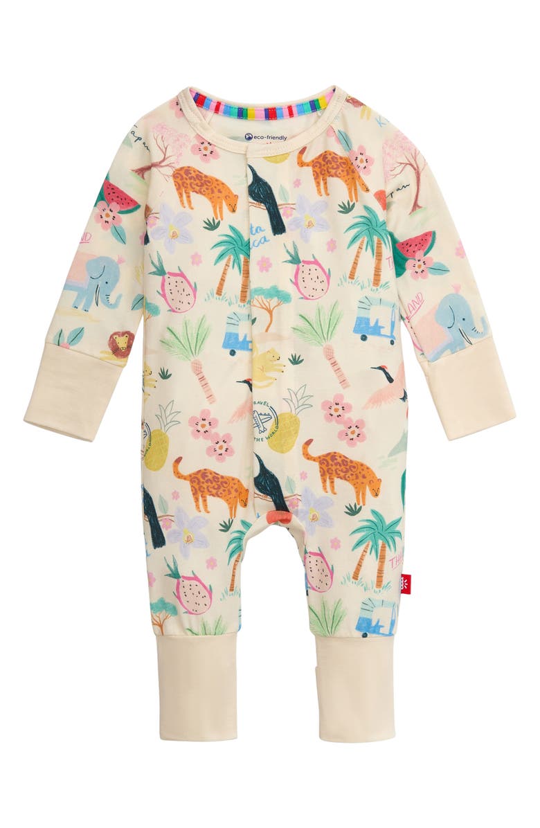 Magnetic Me Wanderlust Travel Print Magnetic Convertible Romper, Main, color, 