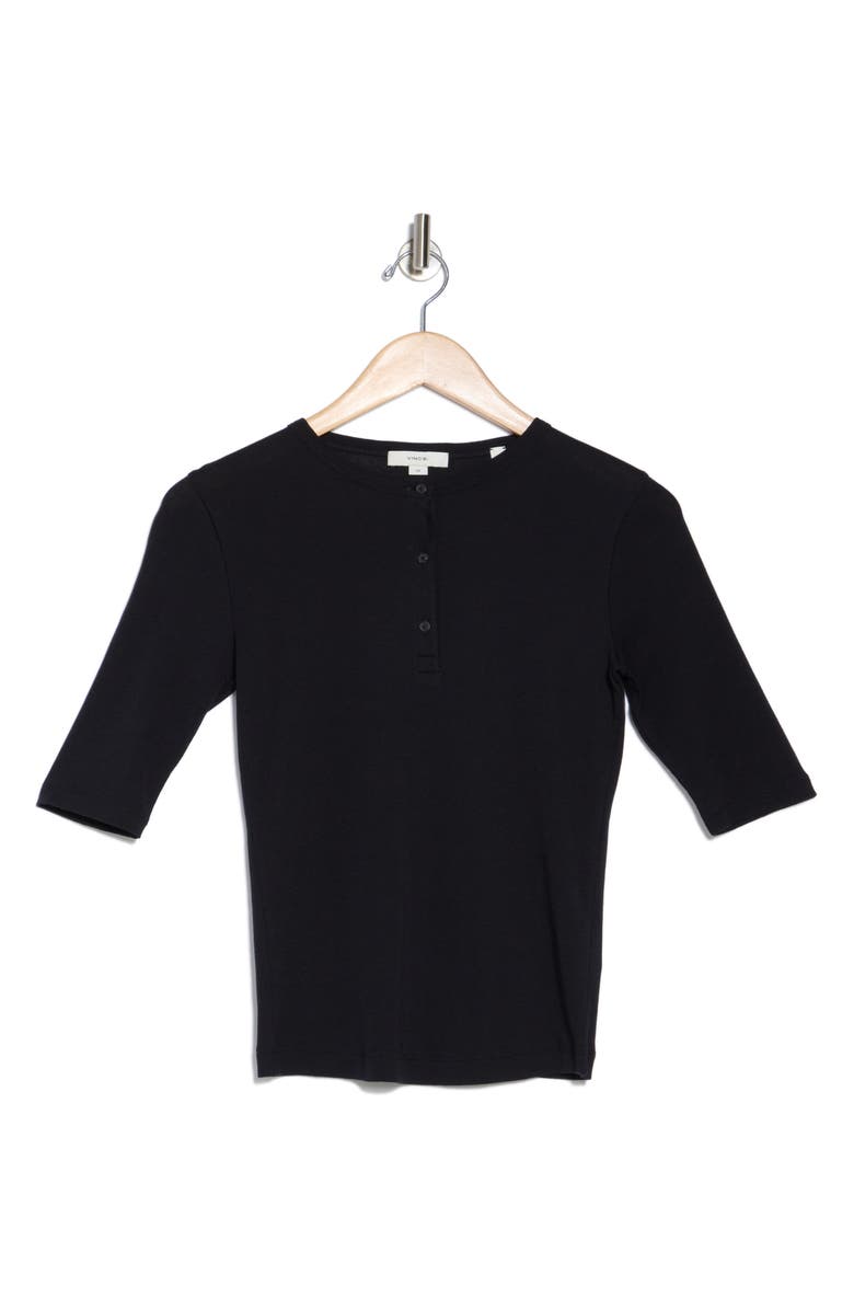 Vince Elbow Sleeve Henley, Alternate, color, Coastal