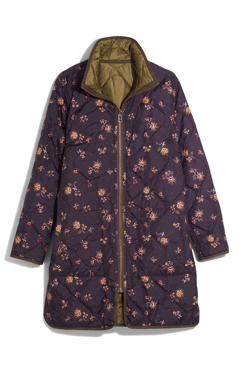 Madewell Forest Floral Reversible Quilted Liner Jacket, Alternate, color,