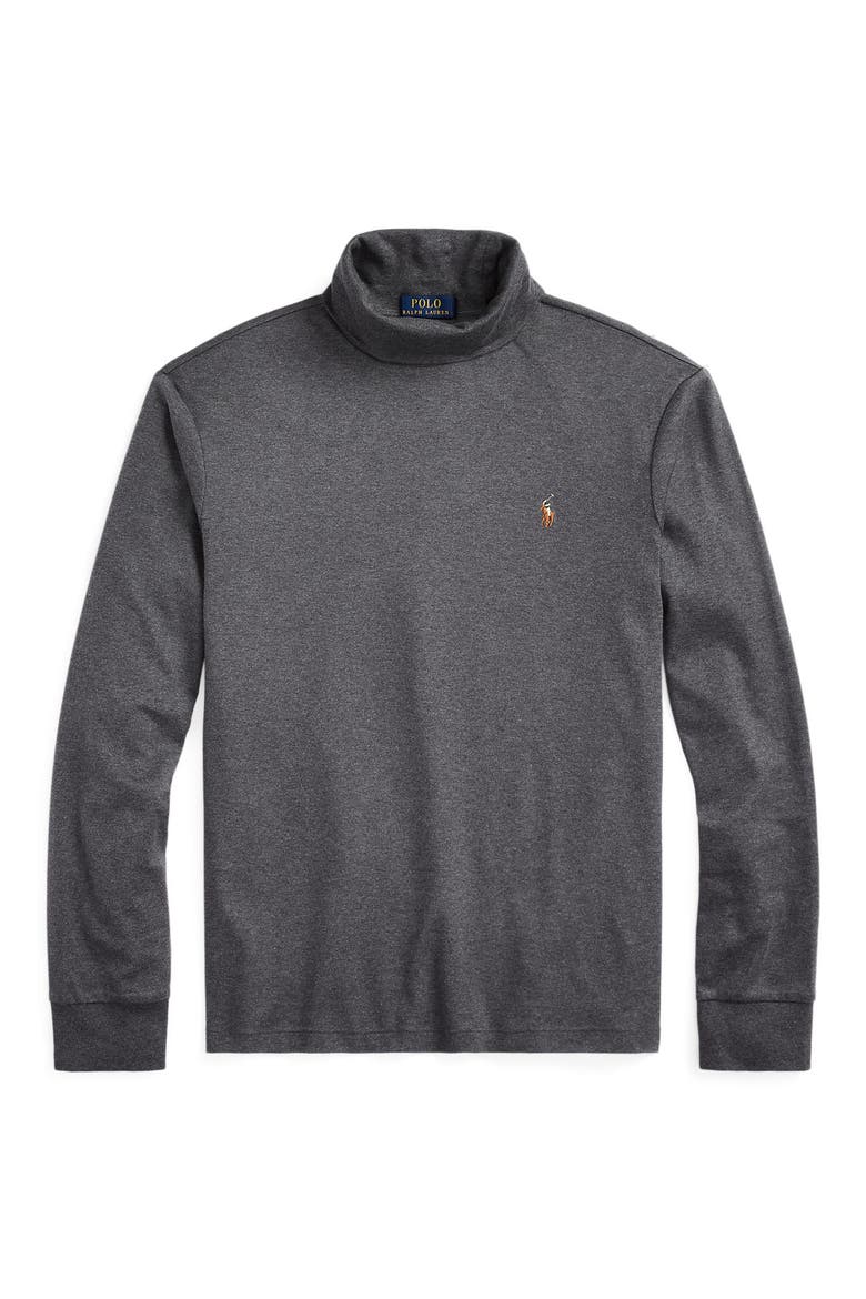Soft Touch Cotton Turtleneck, Alternate, color, BARCLAY HEATHER