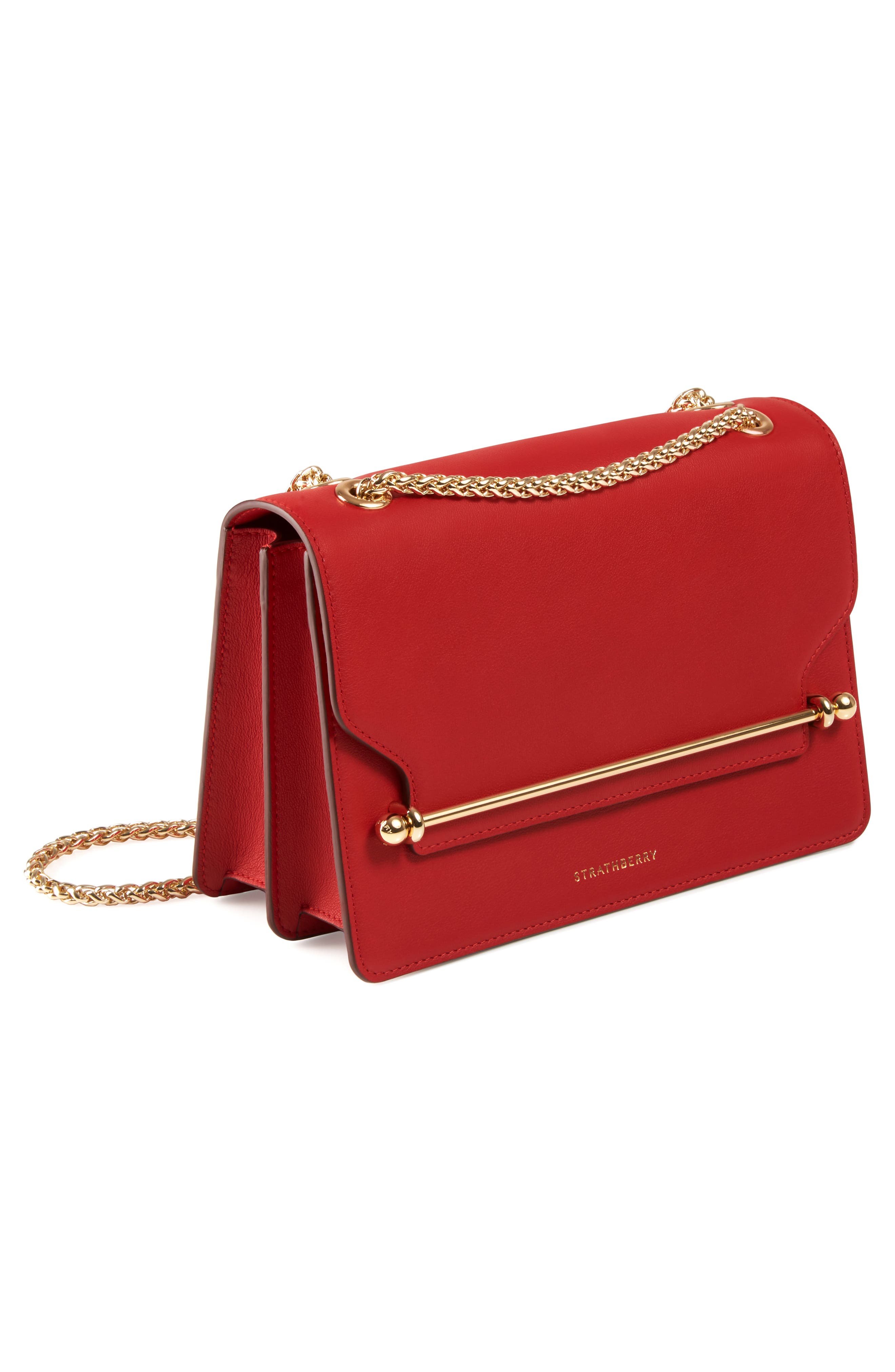 East/West Leather Crossbody Bag, Alternate, color, RUBY