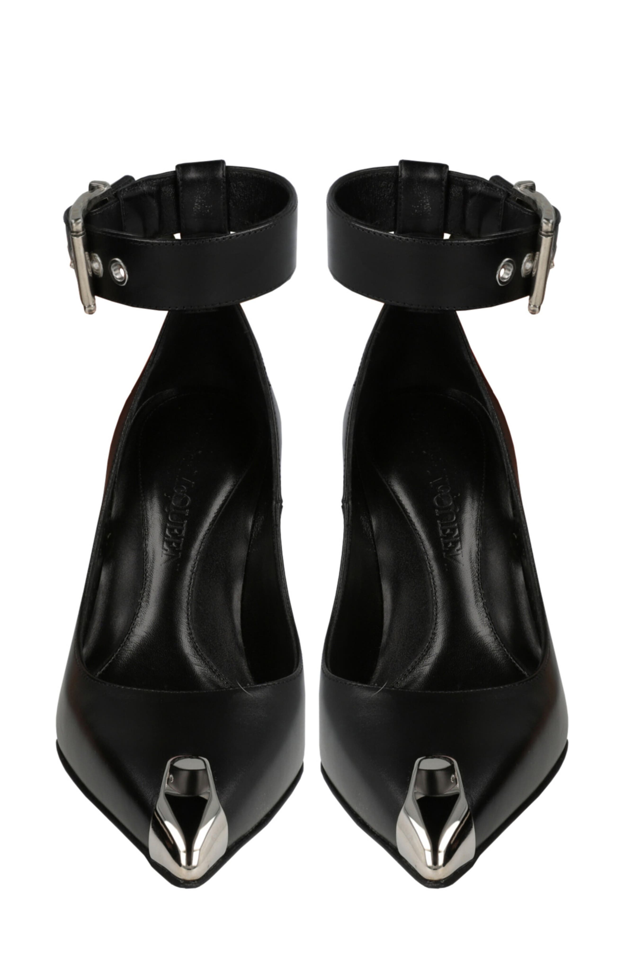 McQueen Punk Ankle Strap Pointed Toe Pump, Alternate, color, 