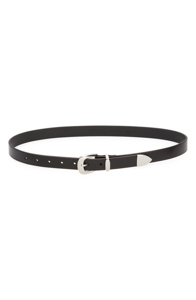 Madewell Leather Skinny Western Belt, Main, color, True Black