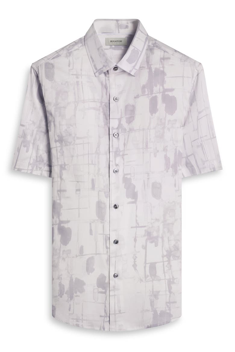 Orson Shaped Fit Short Sleeve Stretch Cotton Button-Up Shirt, Alternate, color, PLATINUM