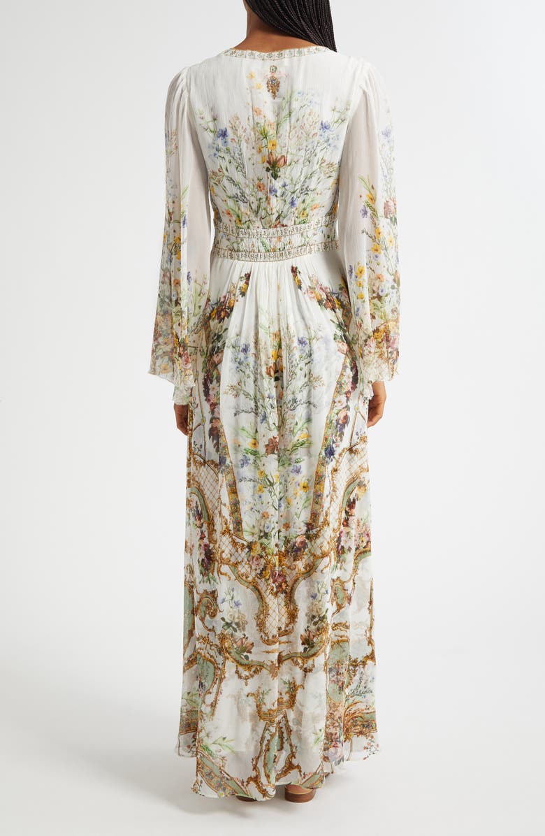 Camilla Dressing Room Drama Long Sleeve Silk Chiffon Maxi Dress, Alternate, color, Dressing Room Drama