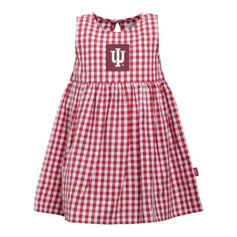 Girls Infant Garb Crimson Indiana Hoosiers Loren Gingham Dress