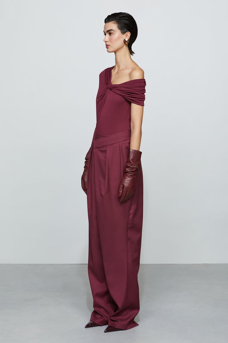 Leon Asymmetric Pant, Alternate, color, Ox Blood