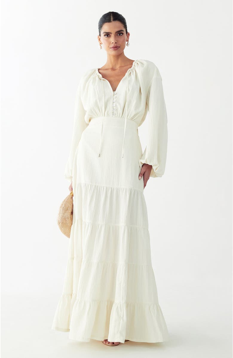 WILLA Golden Maxi Dress, Alternate, color, Natural