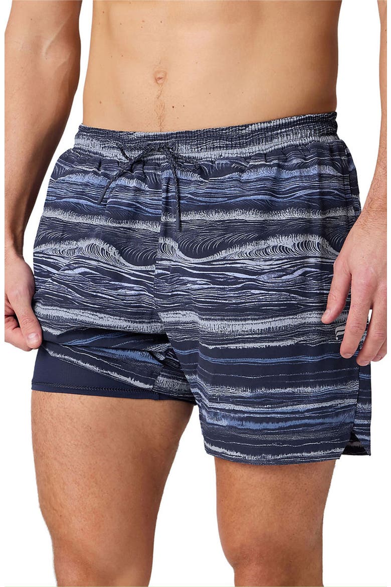 Men's The Swim Trunk 5in, Main, color, Deep Navy Breaking Waves