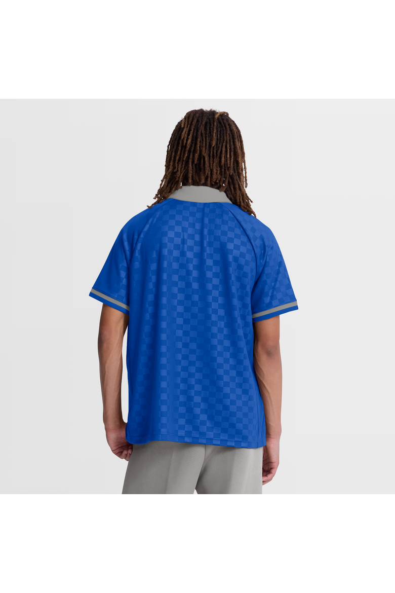Men's Fanatics Blue/Gray Detroit Lions Homerun Raglan V-Neck Polo, Alternate, color, Blue