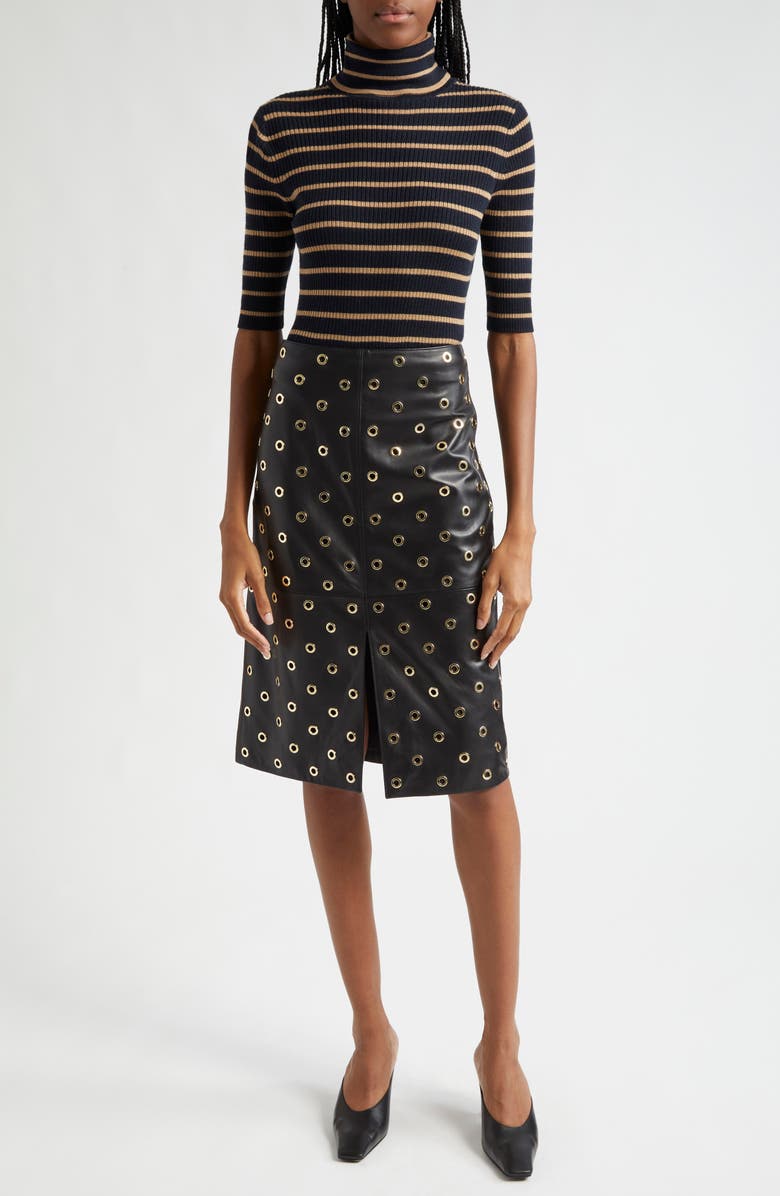 Anderson Rivet Detail Leather Skirt