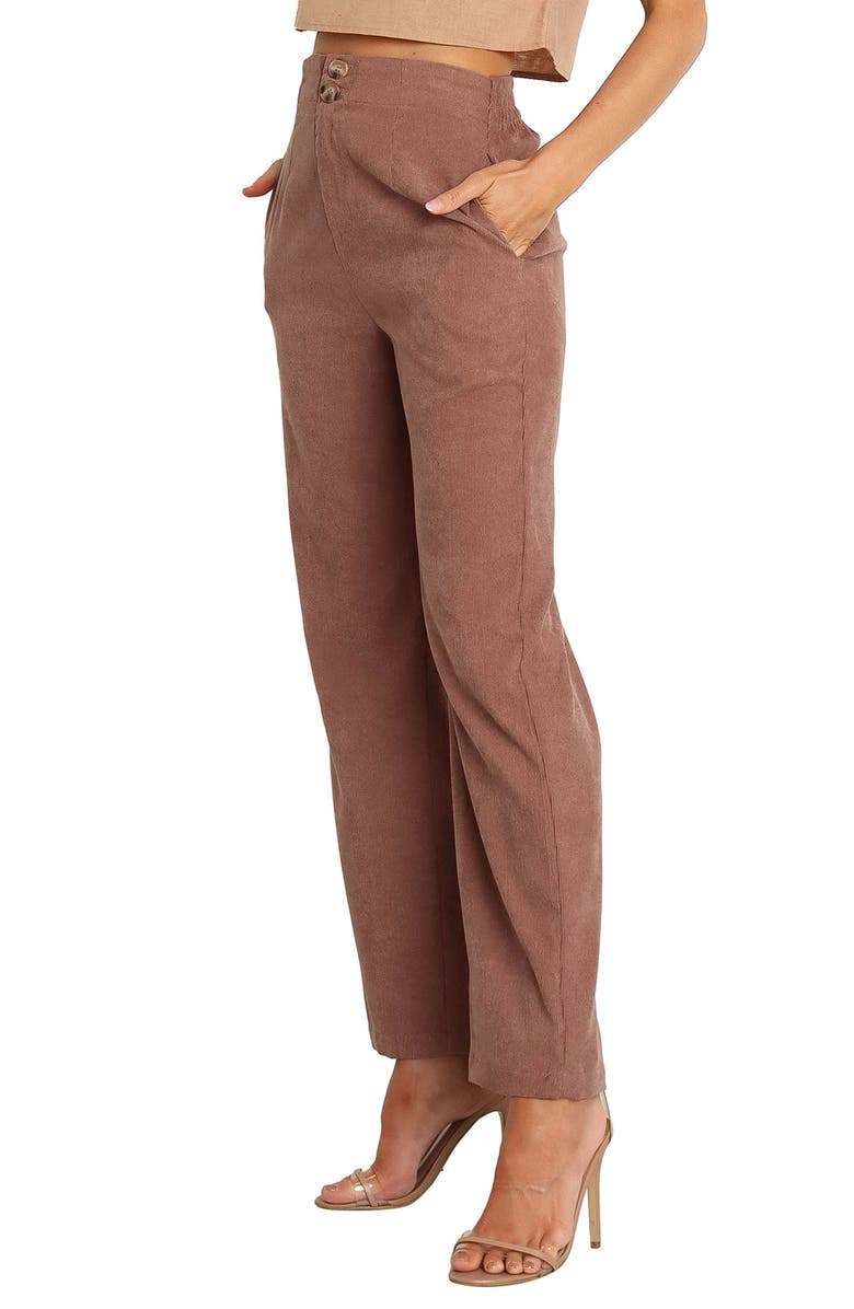 Petal & Pup Springfield High Waist Cotton Corduroy Pants, Alternate, color, Brown