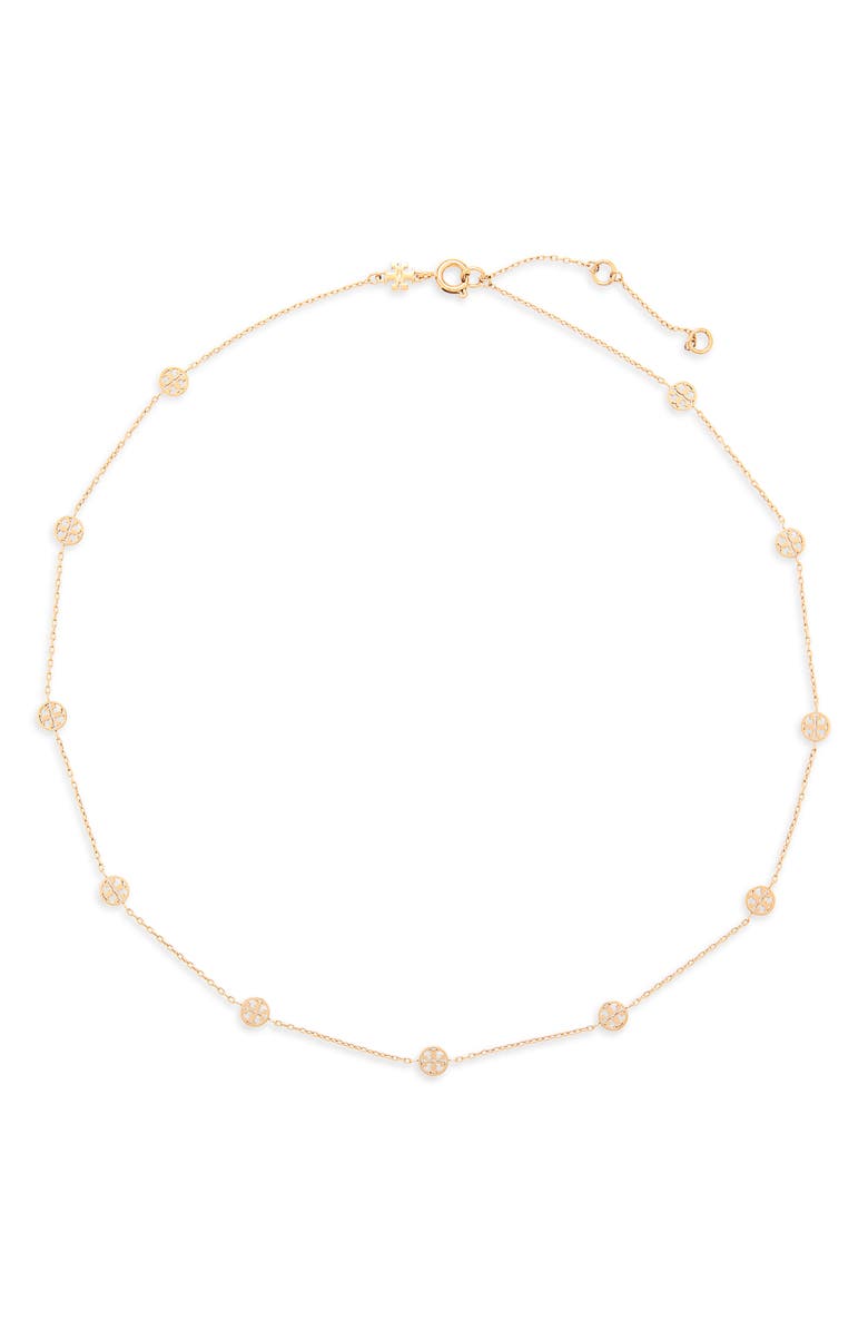 Tory Burch Icon Station Necklace, Main, color, Tory Gold