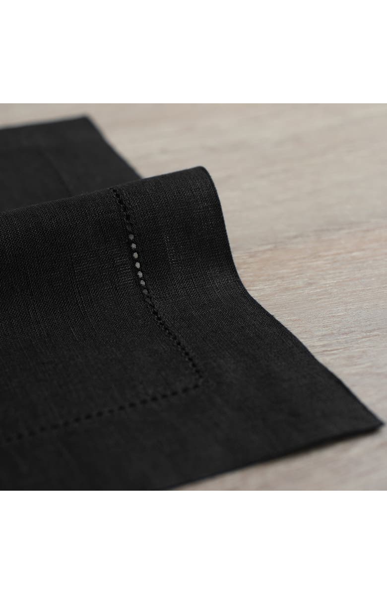 Solino Home Linen Placemats - Classic Hemstitch, 14" x 19", Alternate, color, Black