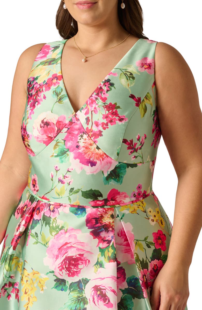 Adrianna Papell High-Low Fit & Flare Midi Cocktail Dress, Alternate, color, 